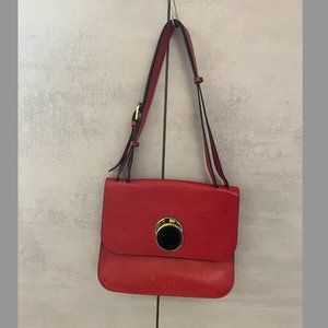 Marni Red Leather Handbag with Brass Clasp